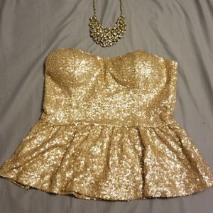 Glitter strapless top
